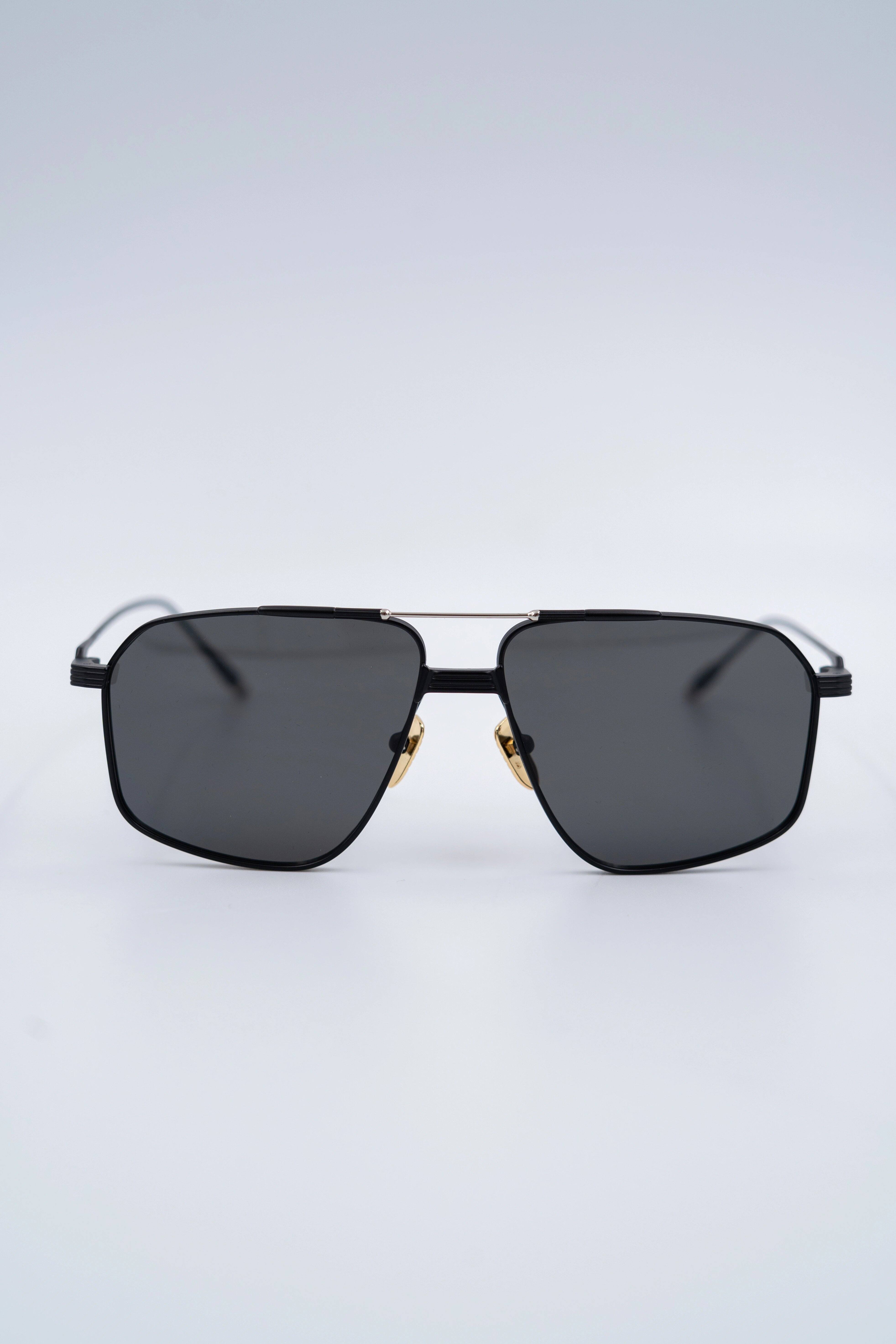 Metallic Geometric Aviator double Bridge Sunglass
