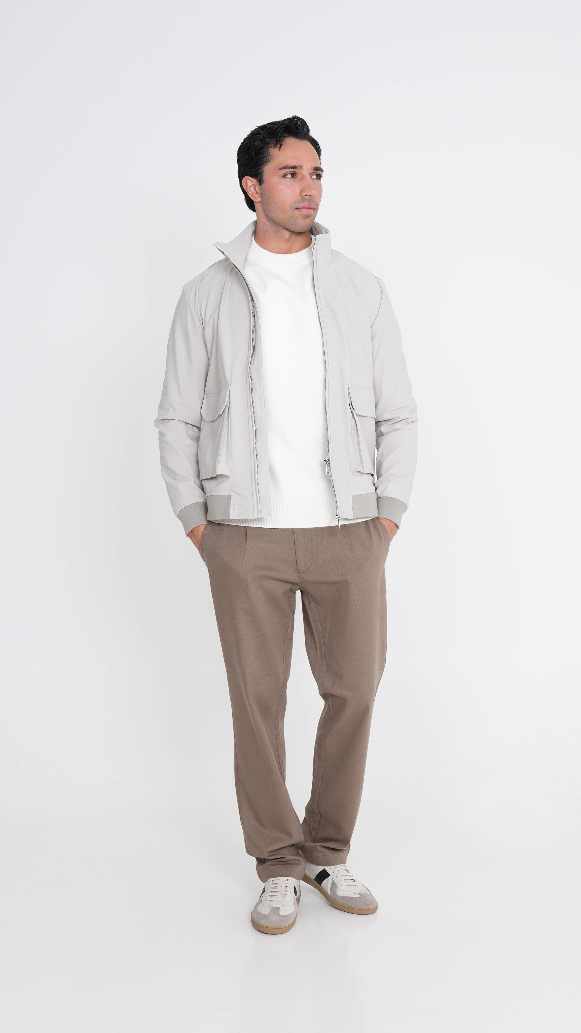 Paneled Pocket Bomber Jacket