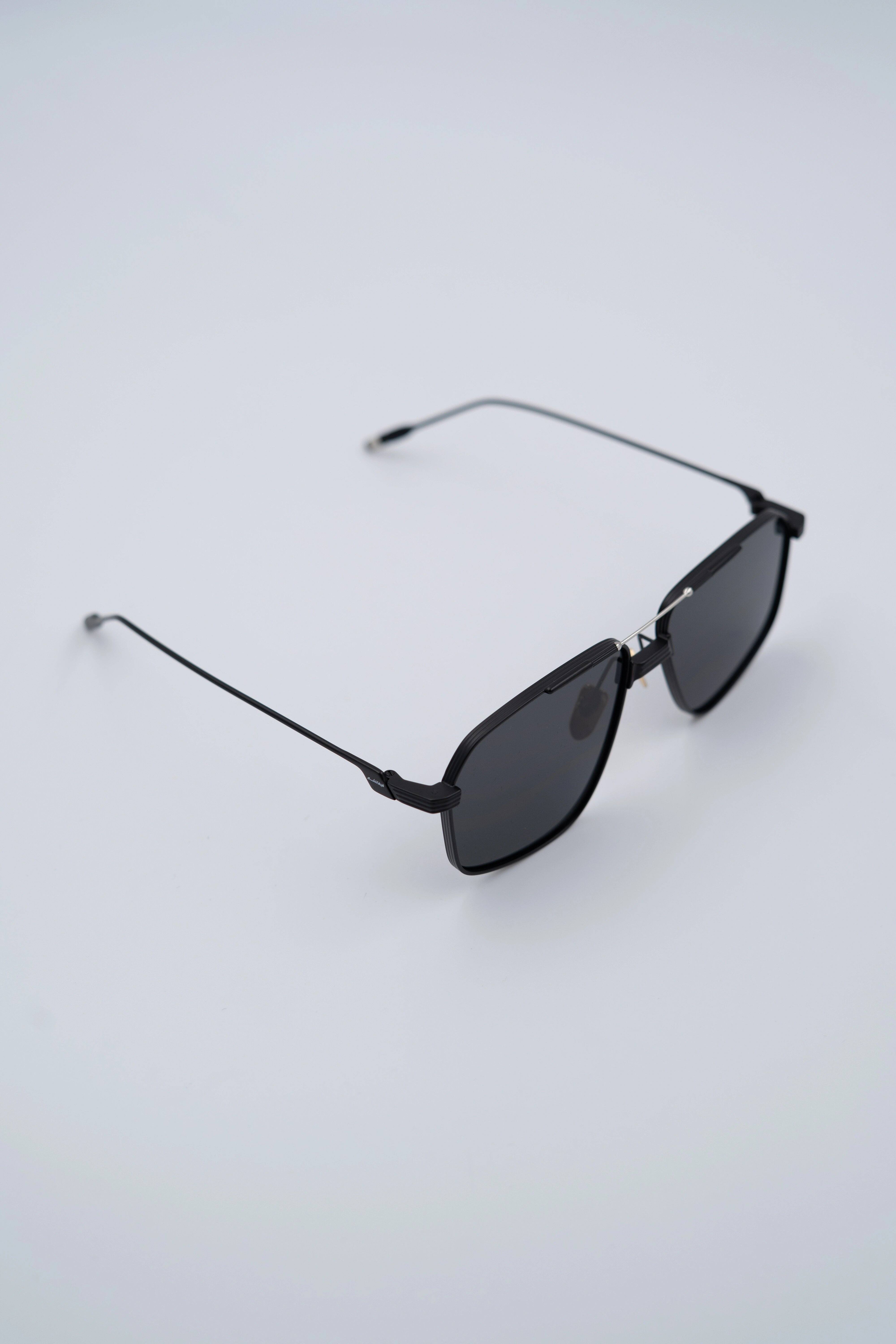 Metallic Geometric Aviator double Bridge Sunglass