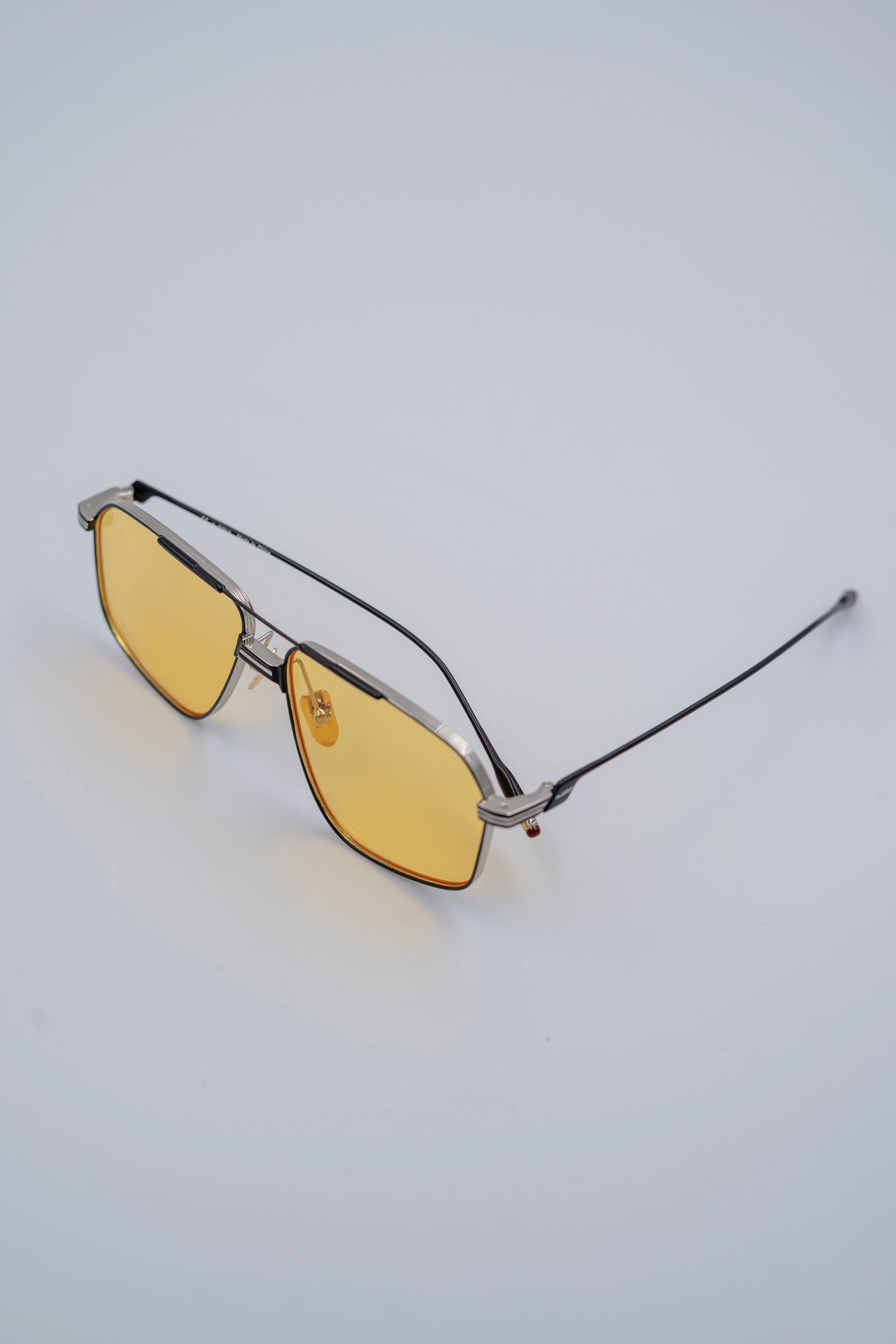 Metallic Geometric Aviator double Bridge Sunglass