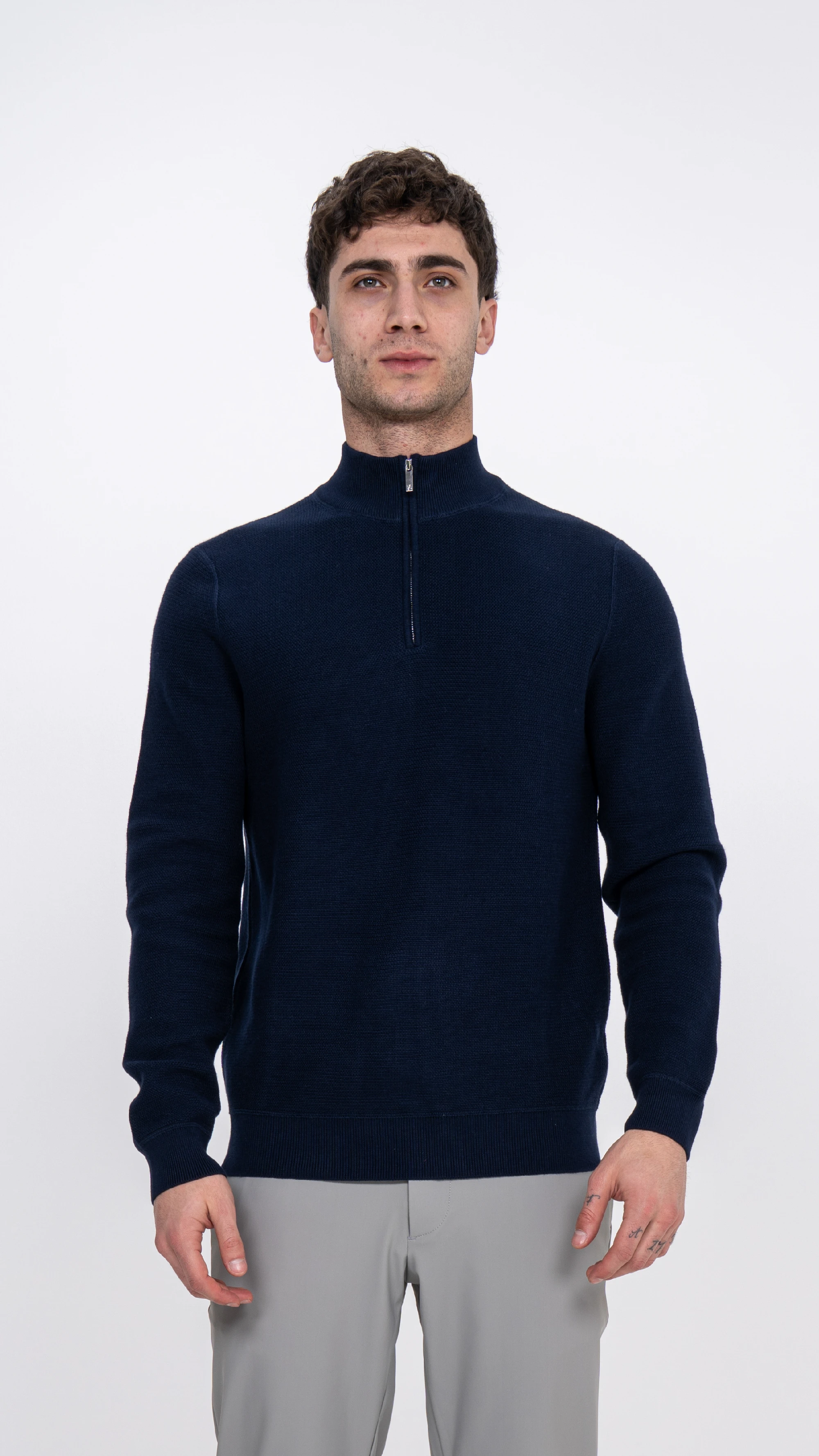 High Neck Half Zipper Sweater