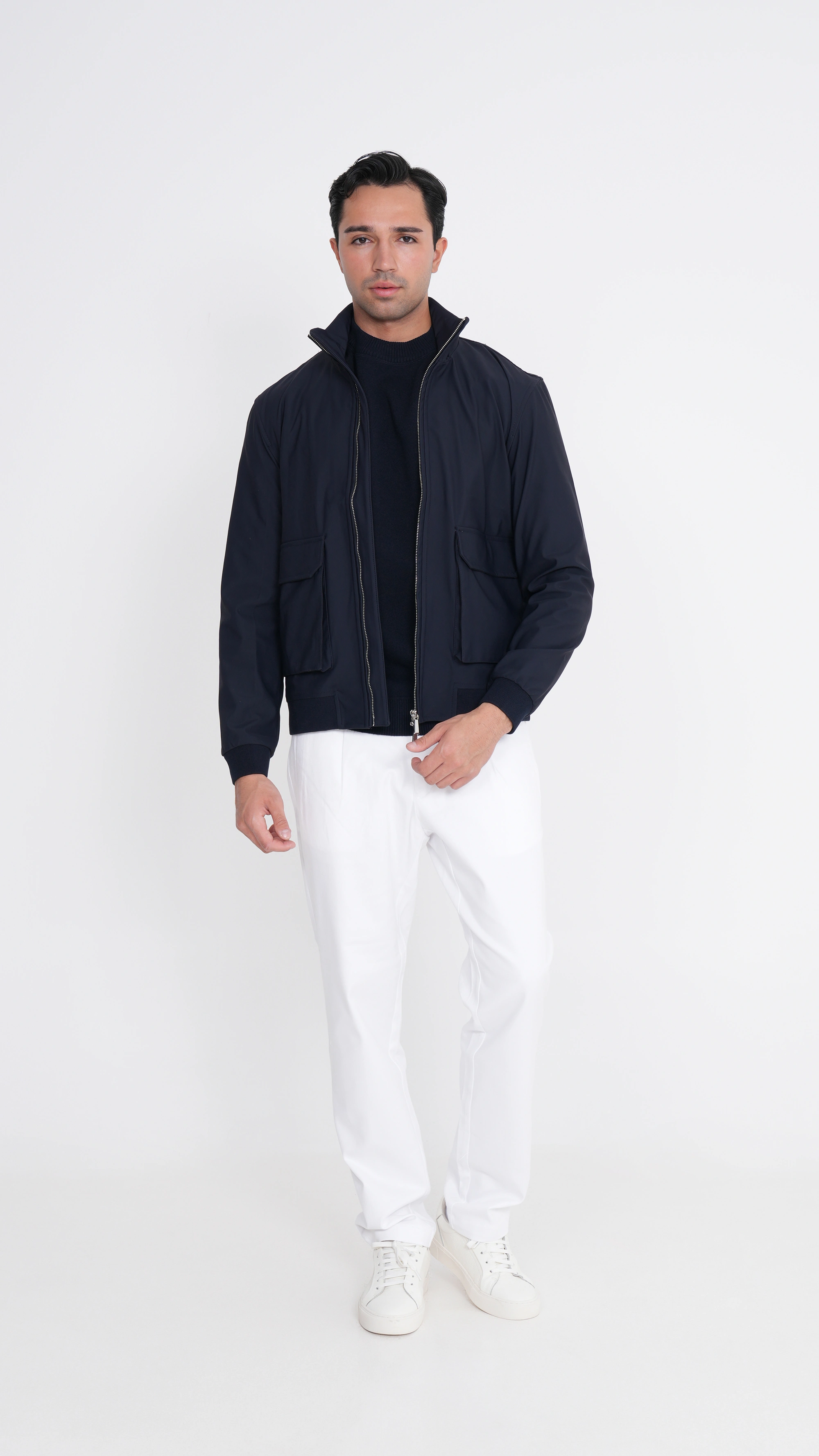 Paneled Pocket Bomber Jacket