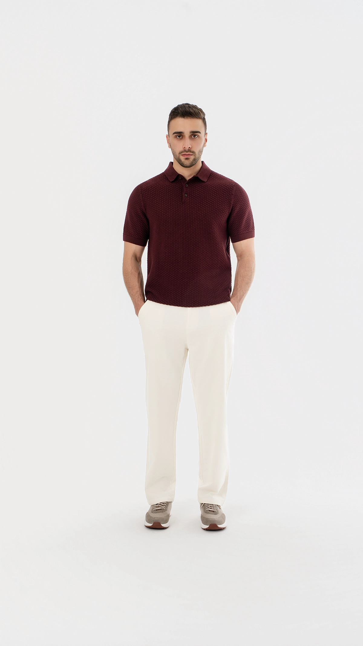 Woven Textured Polo