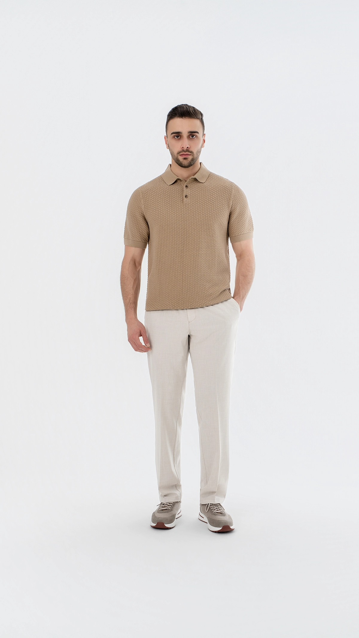 Woven Textured Polo
